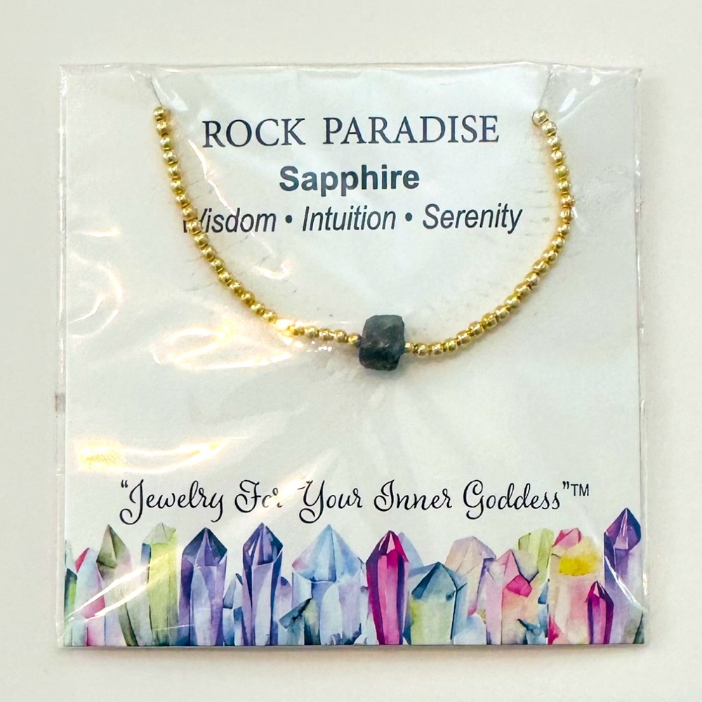 Bracelet Raw Sapphire Stone Stretch New
